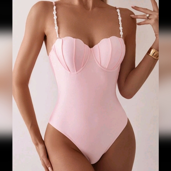 Swim Women's Solid Color Simple Daily Wear One-Piece Camisole Summer - Picture 3 of 5